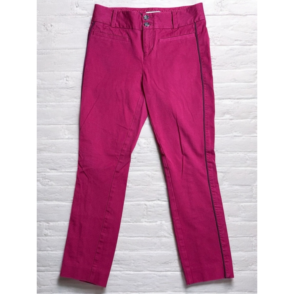 Anthropologie Women’s Size 0 Red “The Essential Slim” Trousers Boho Retro Chic